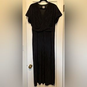 Anne Klein Pleated Midi Dress Black Size L